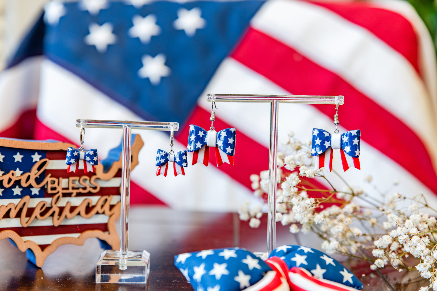 American Flag Bows Large