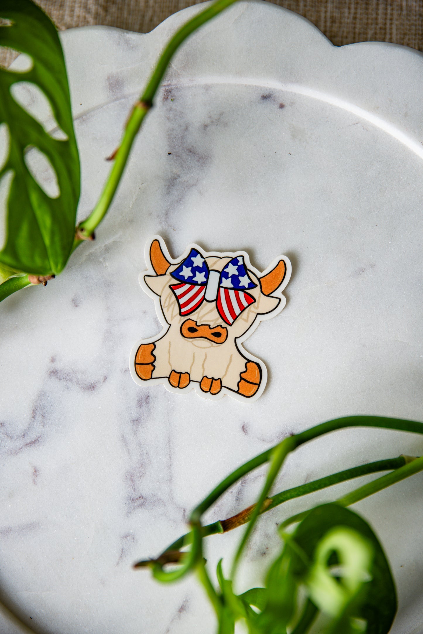 American Honey Highland Cow Sticker