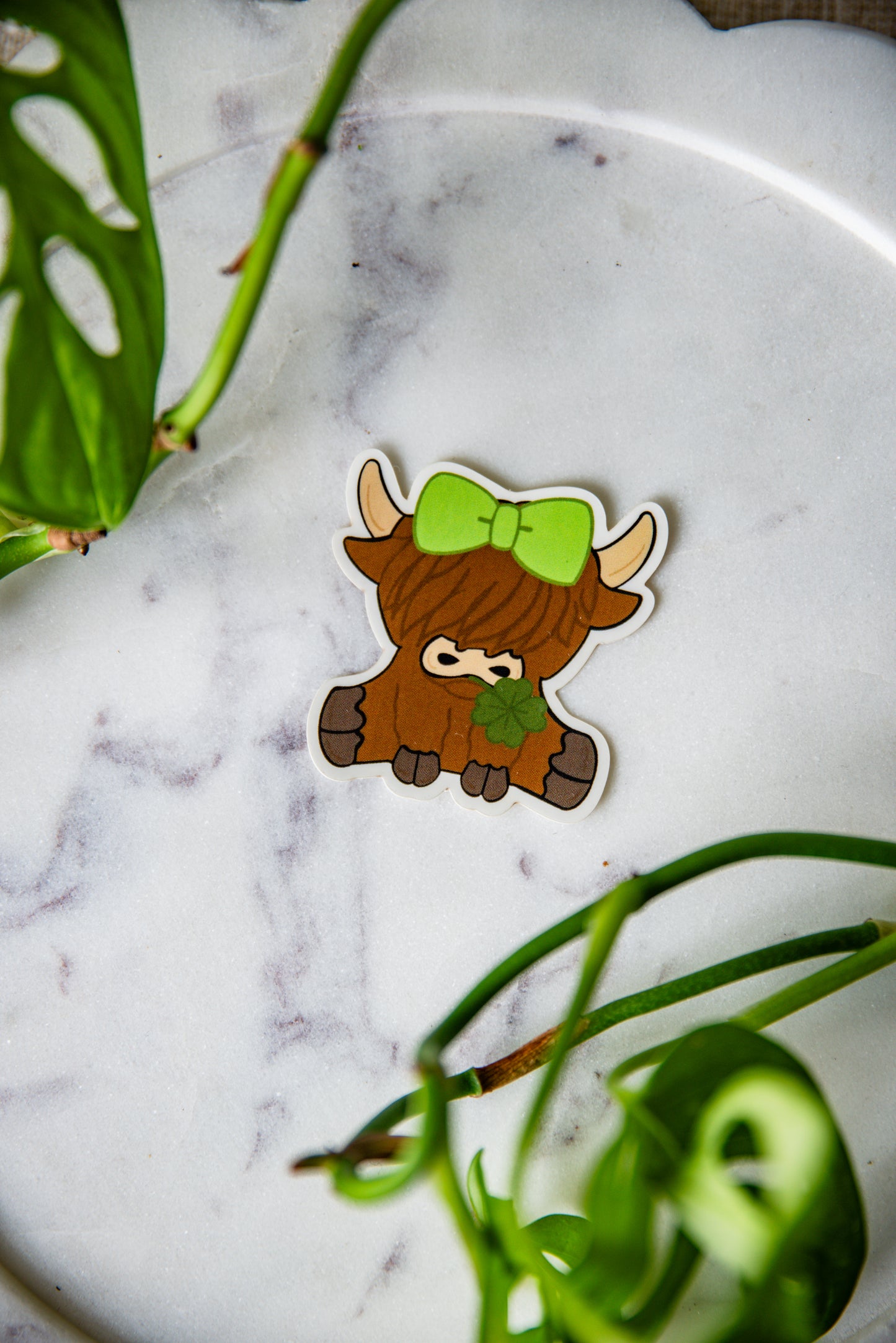 St. Patty's Highland Cow Sticker