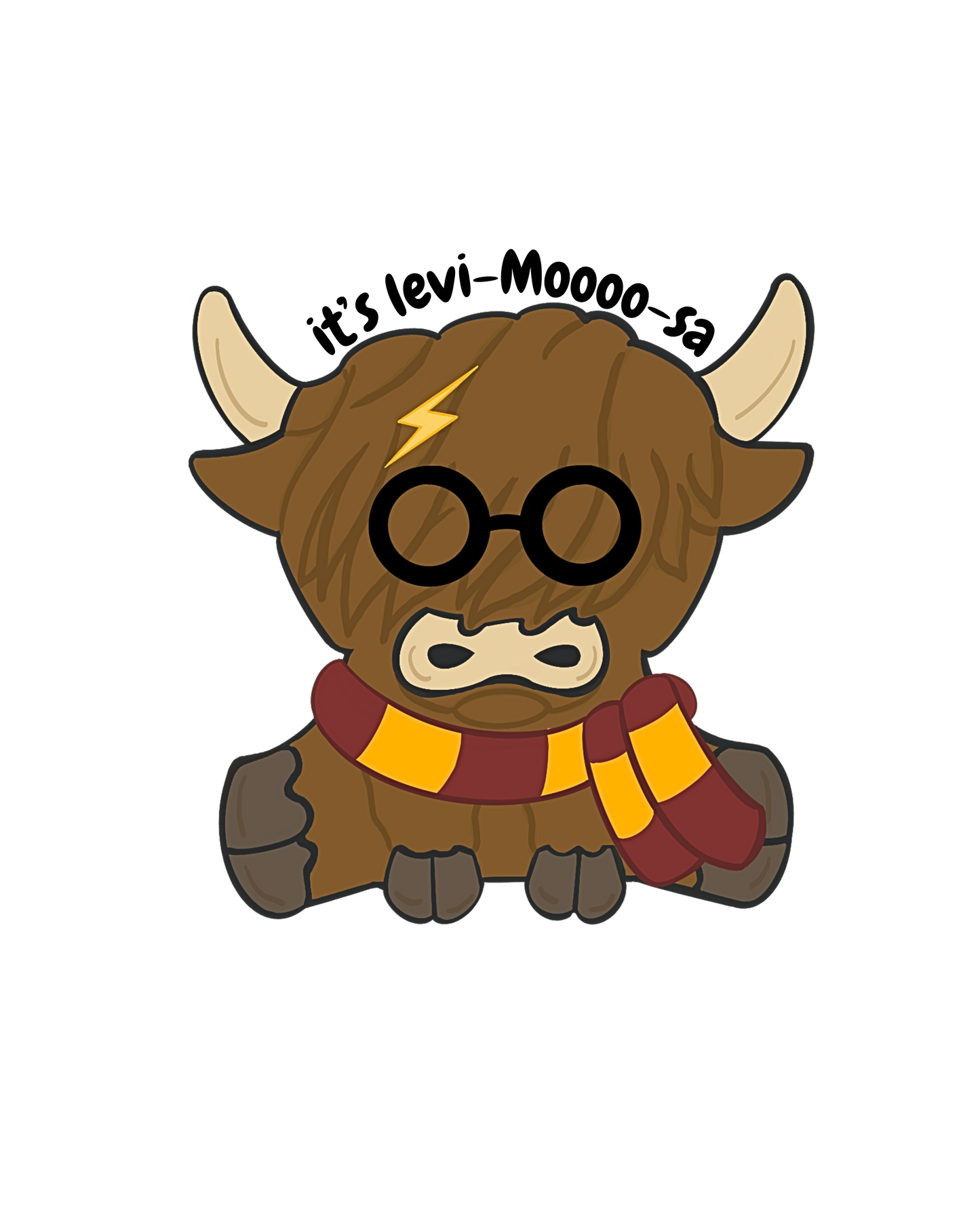 It's Levi-Mooooo-Sa Cow Sticker