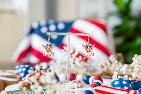 American Highland Cow Earrings