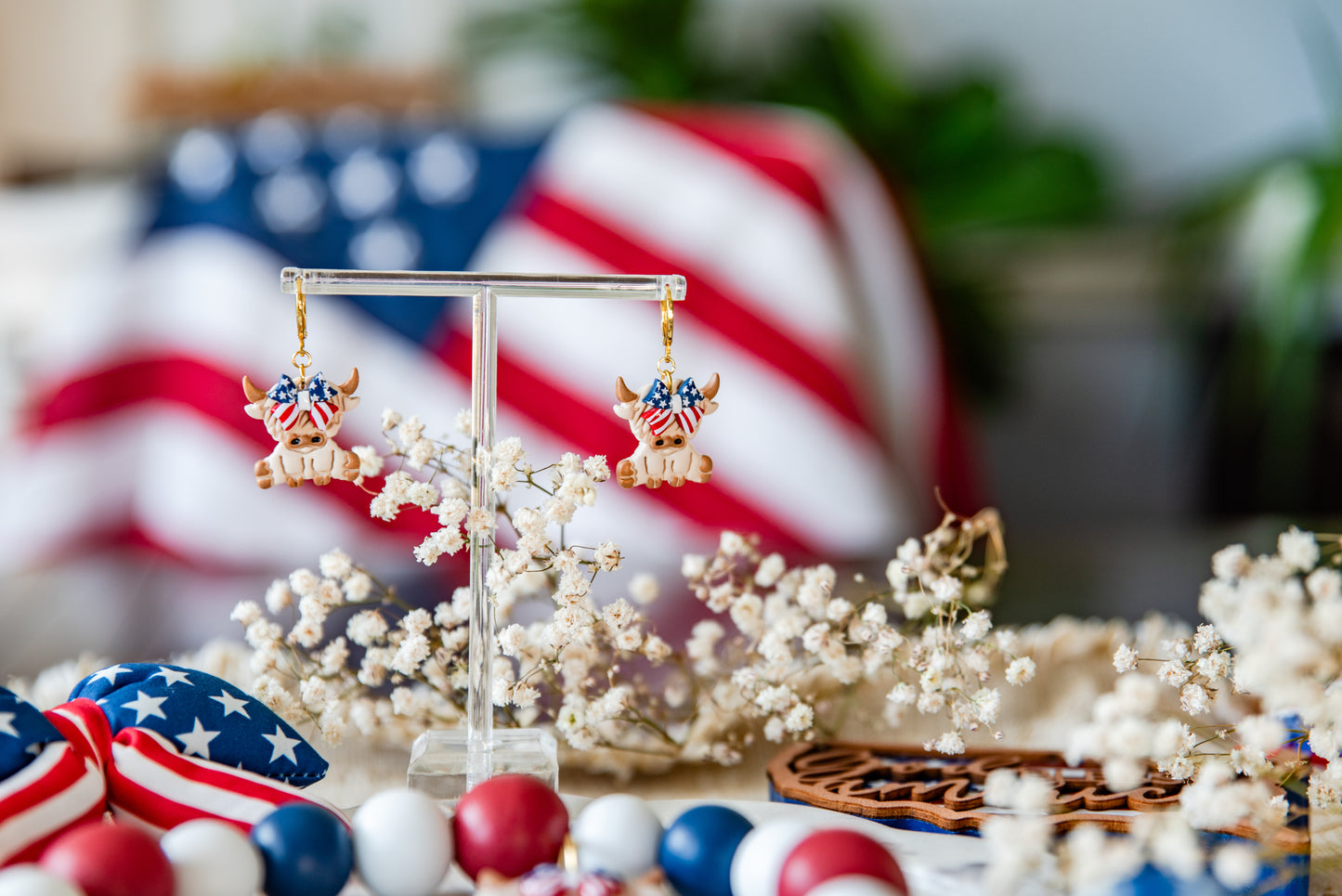 American Highland Cow Earrings