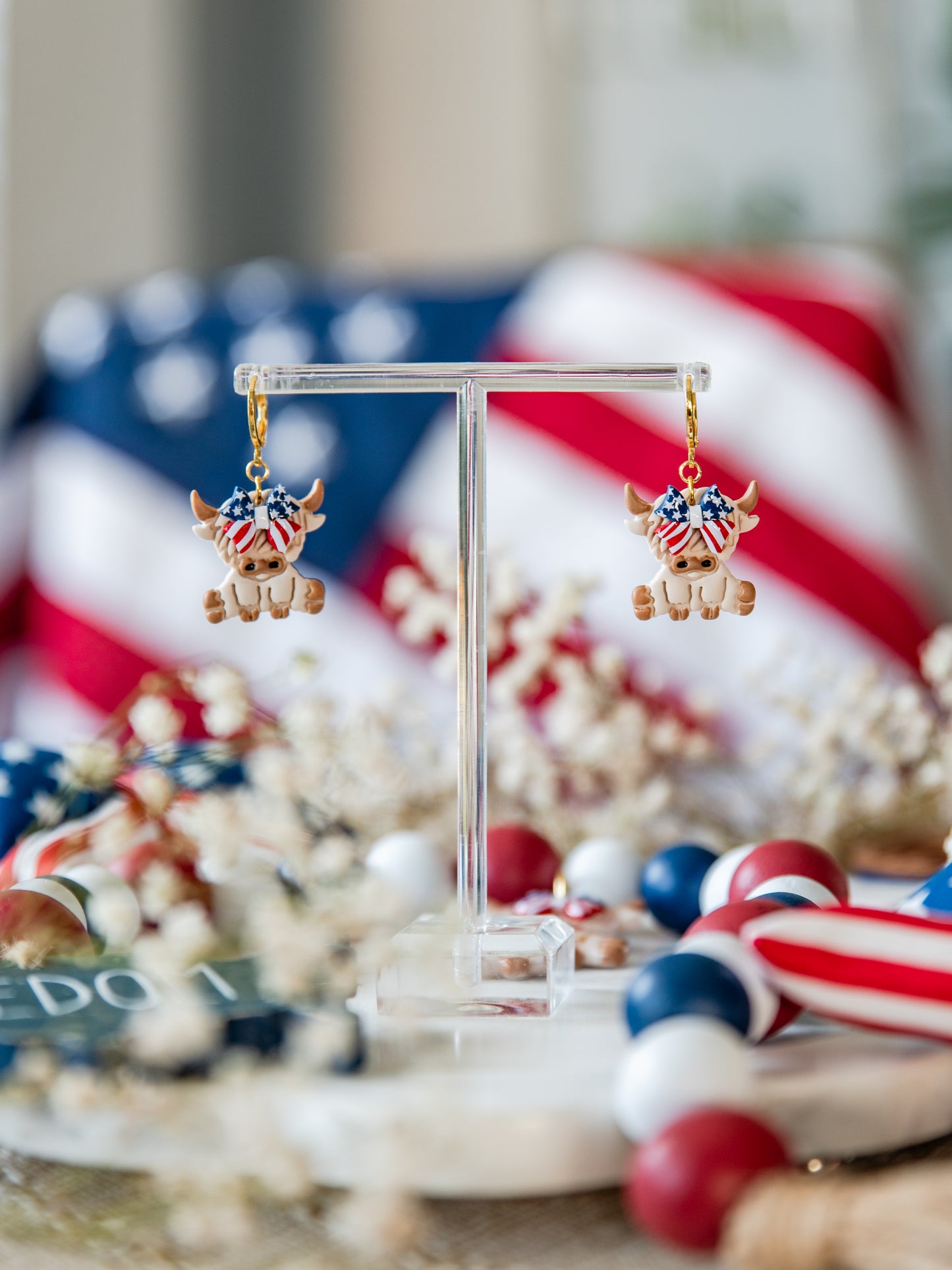 American Highland Cow Earrings