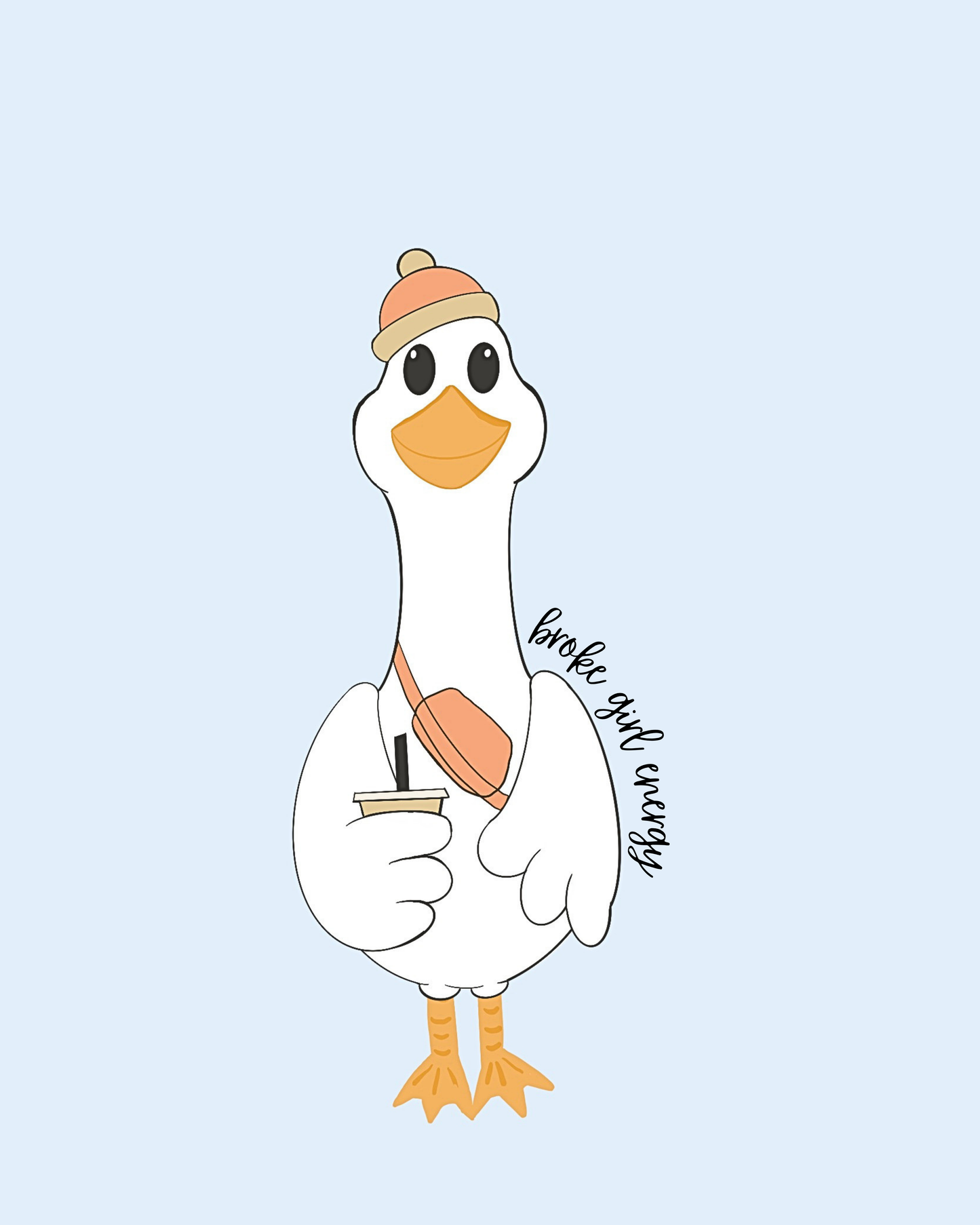 Broke Girl Energy Goose Clear Sticker