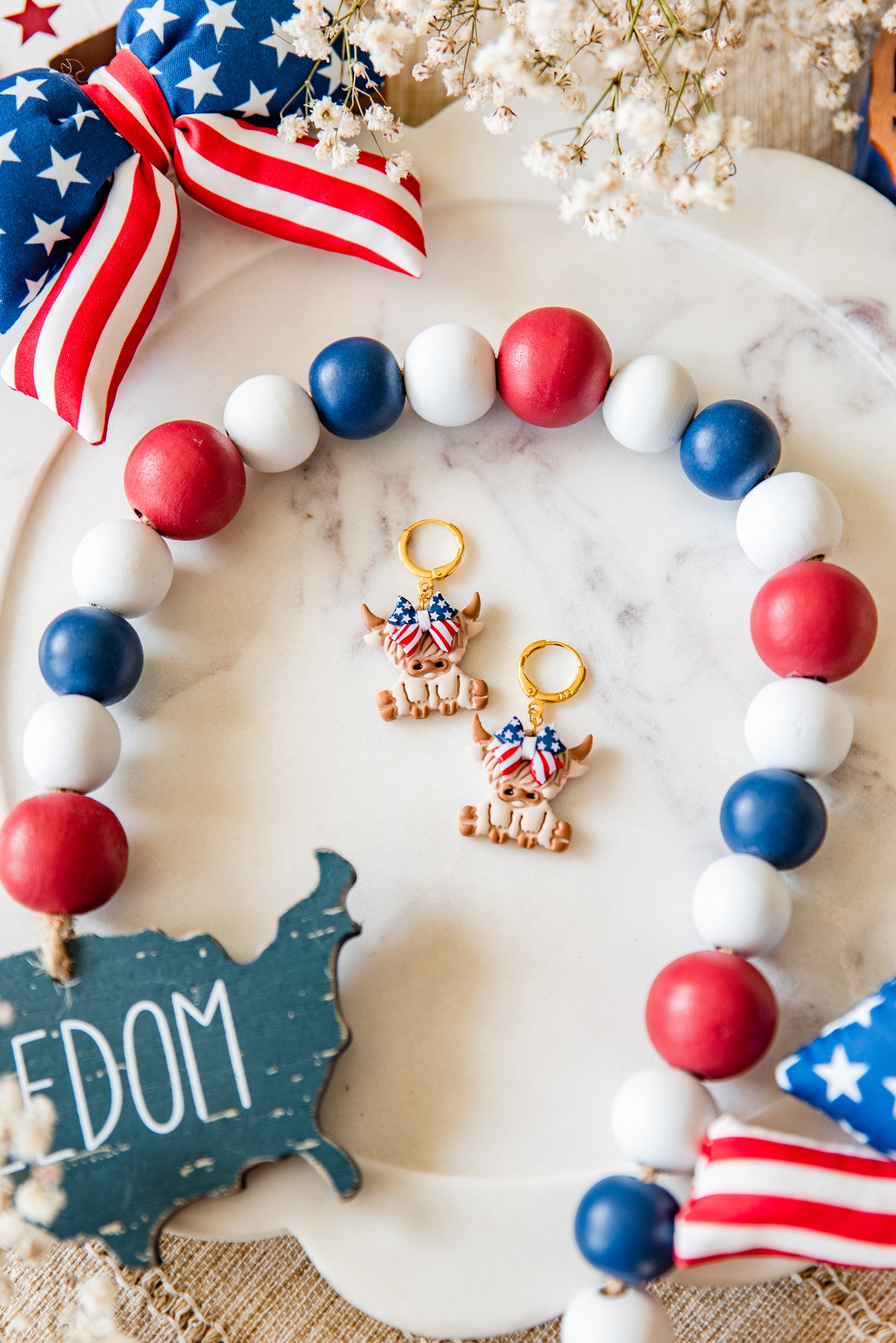American Highland Cow Earrings
