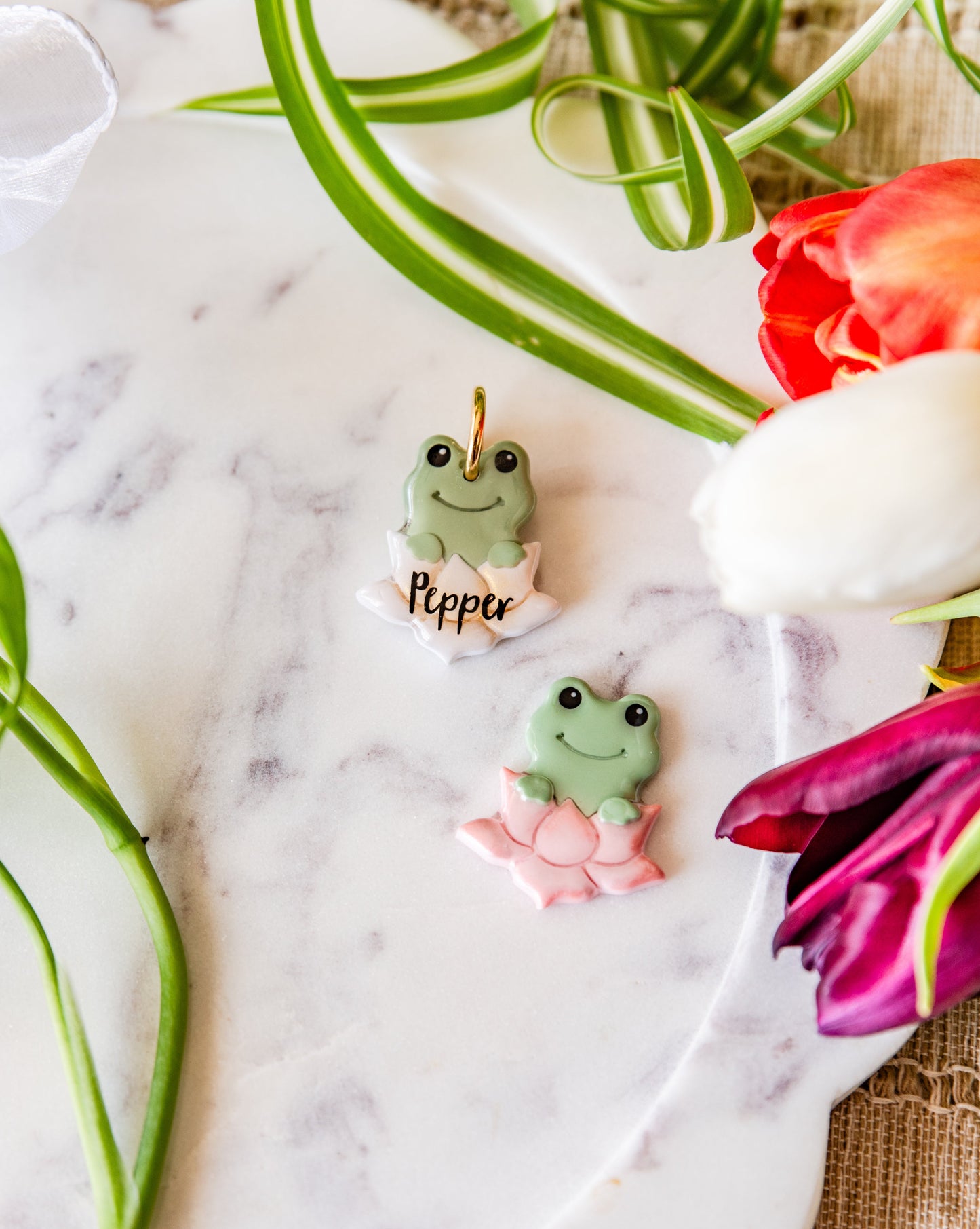Frog With Lotus Flower