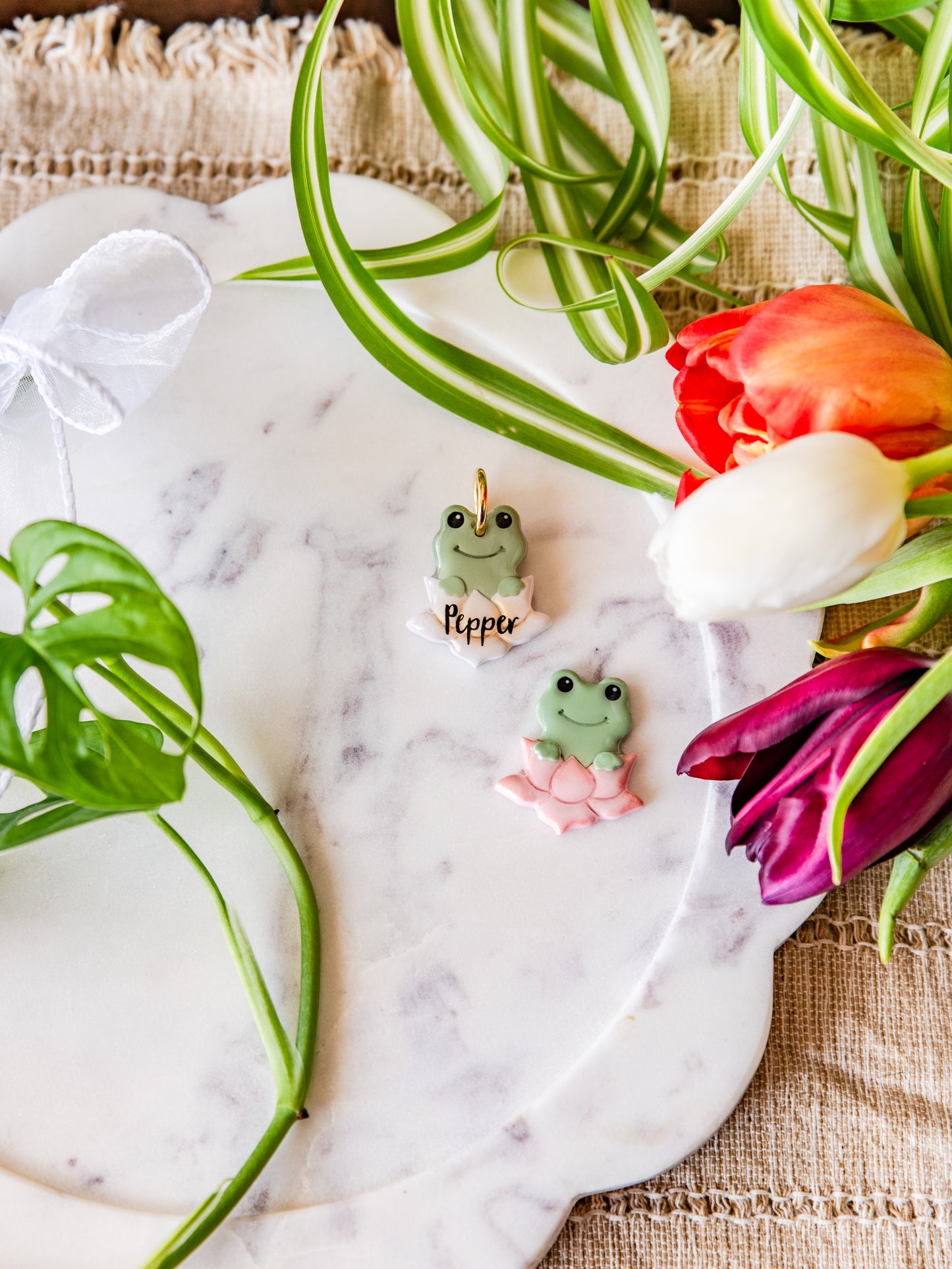 Frog With Lotus Flower