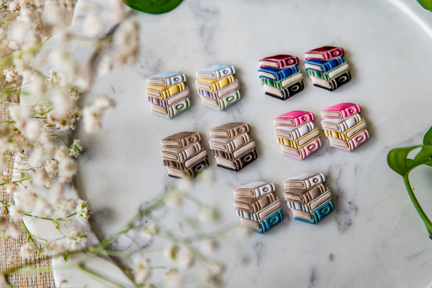 Stack of Books Earrings