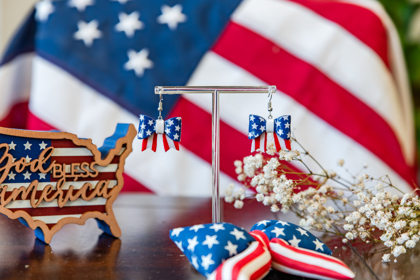 American Flag Bows Large