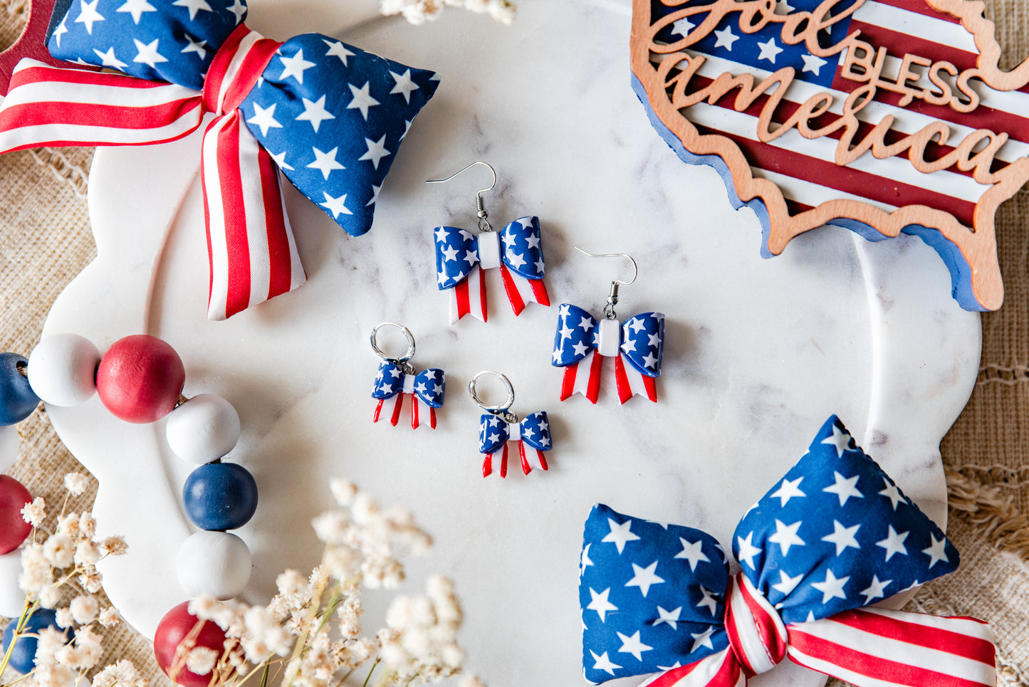 American Flag Bows Small
