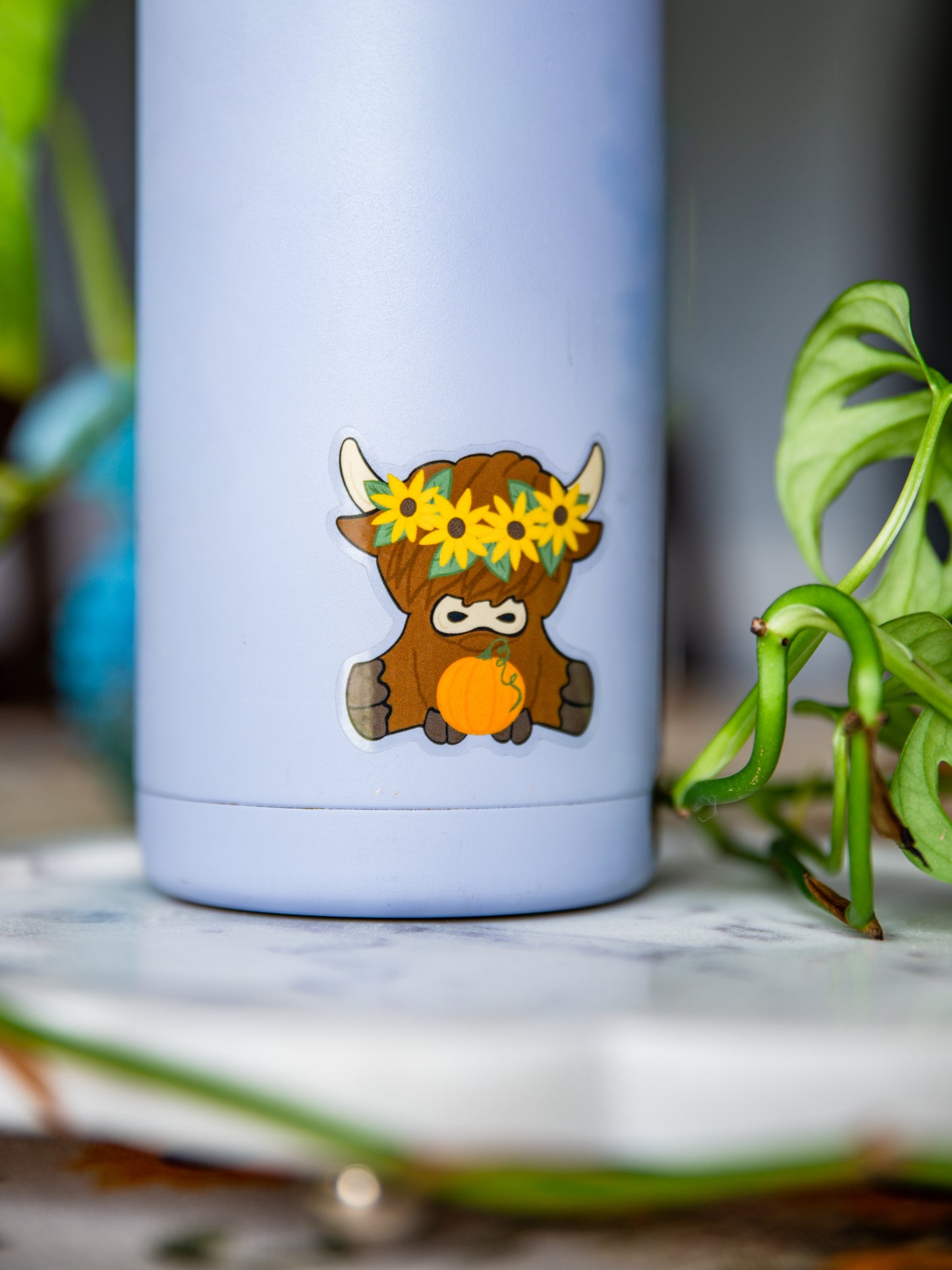 Autumn Cow Sticker