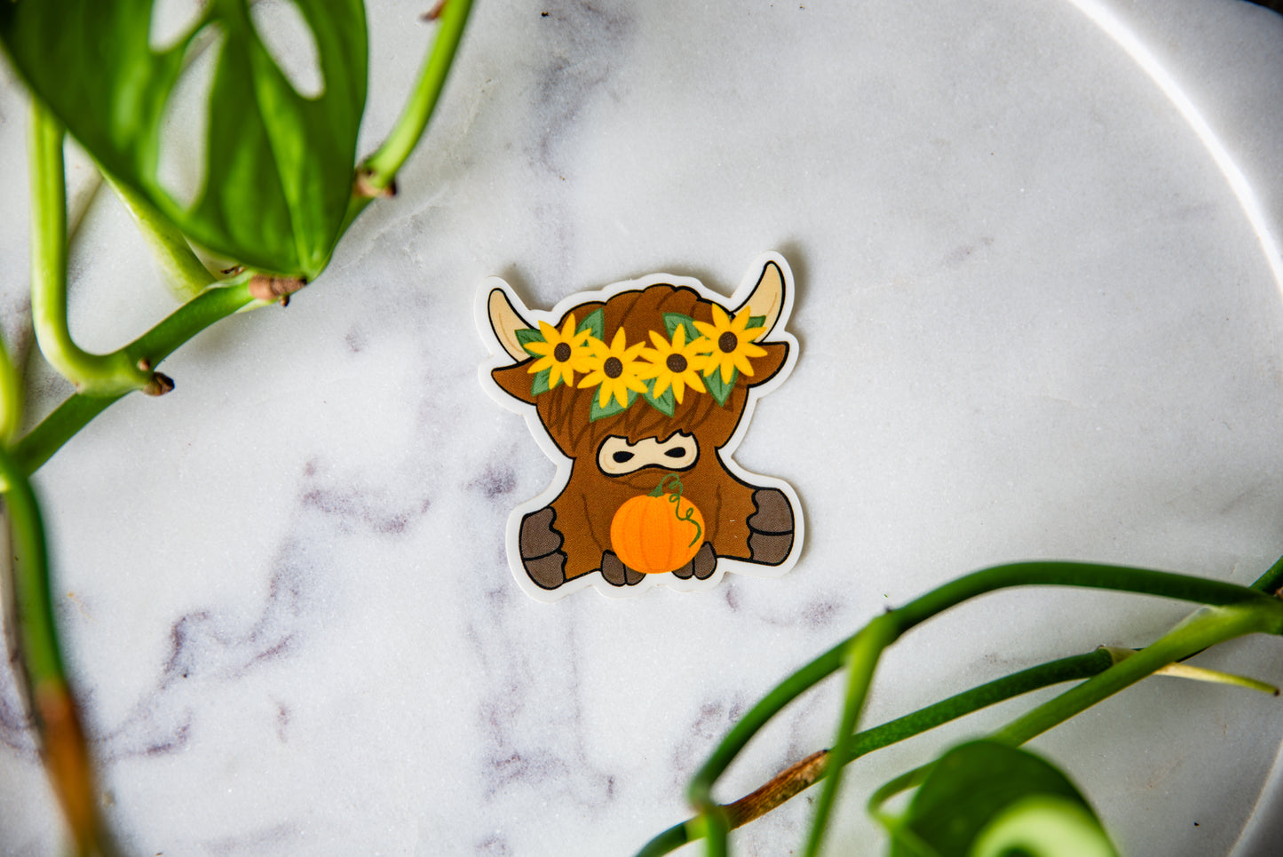 Autumn Cow Sticker