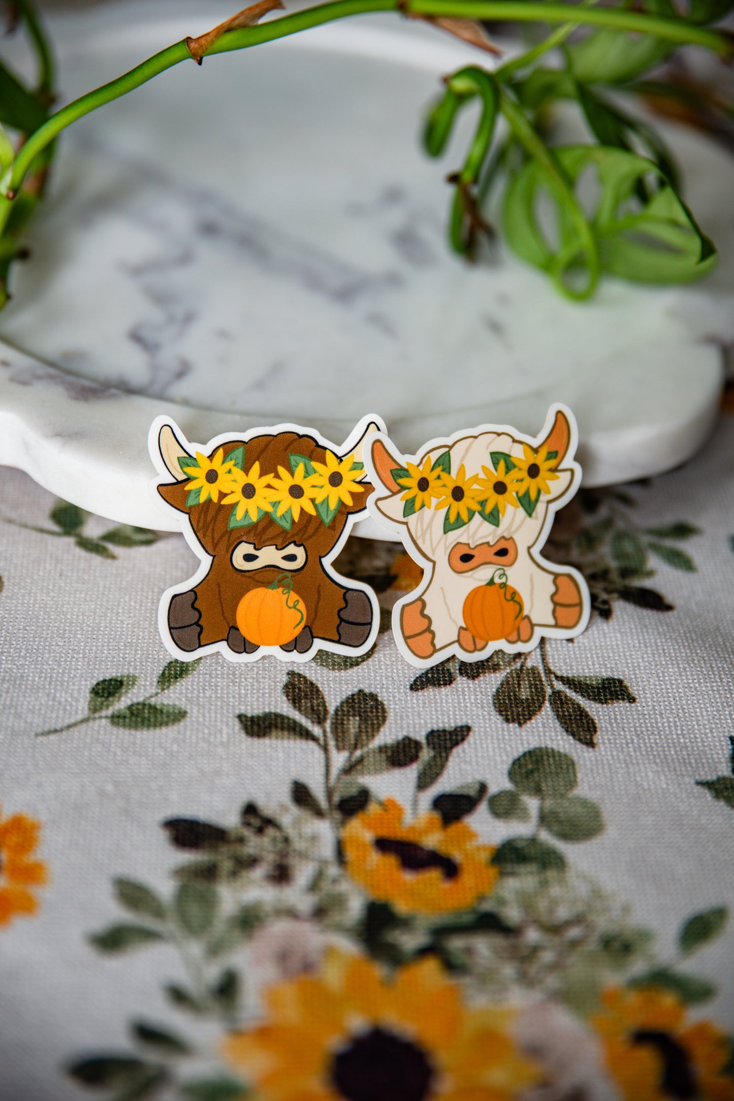 Autumn Cow Sticker