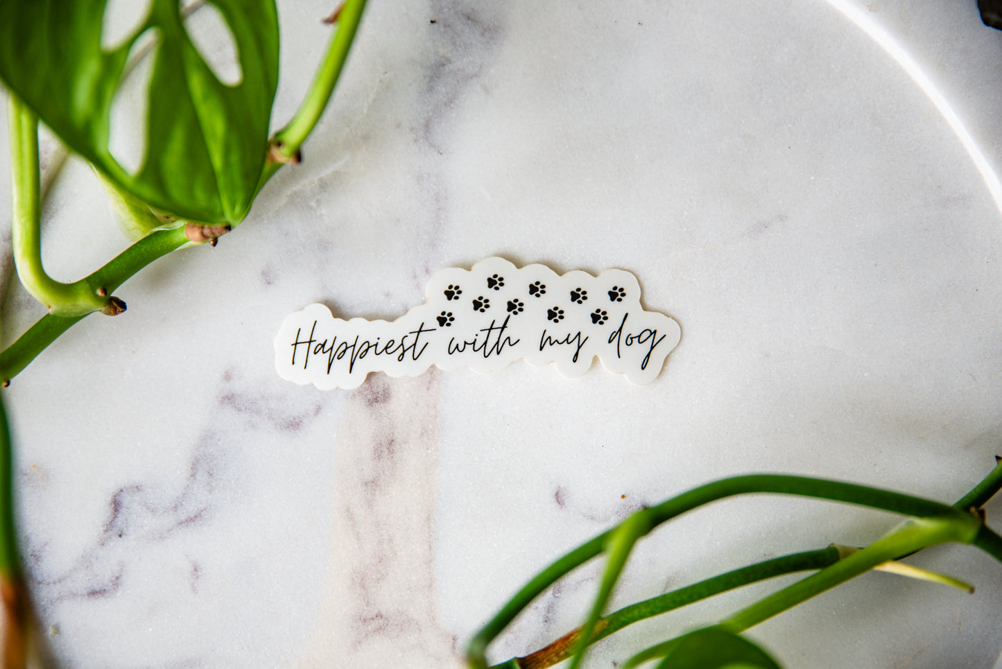 Happiest With My Dog Clear Sticker