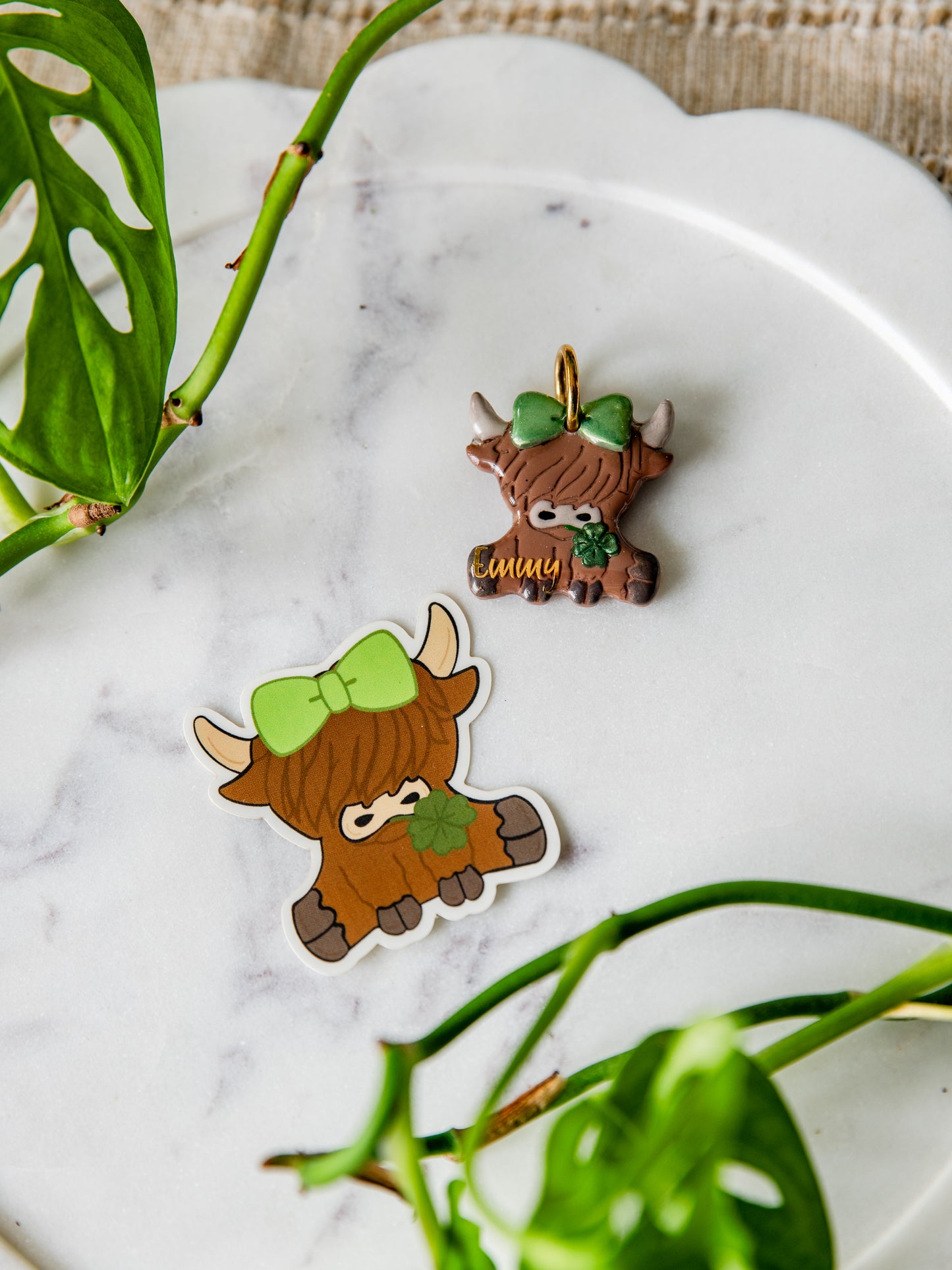 St. Patty's Highland Cow Sticker