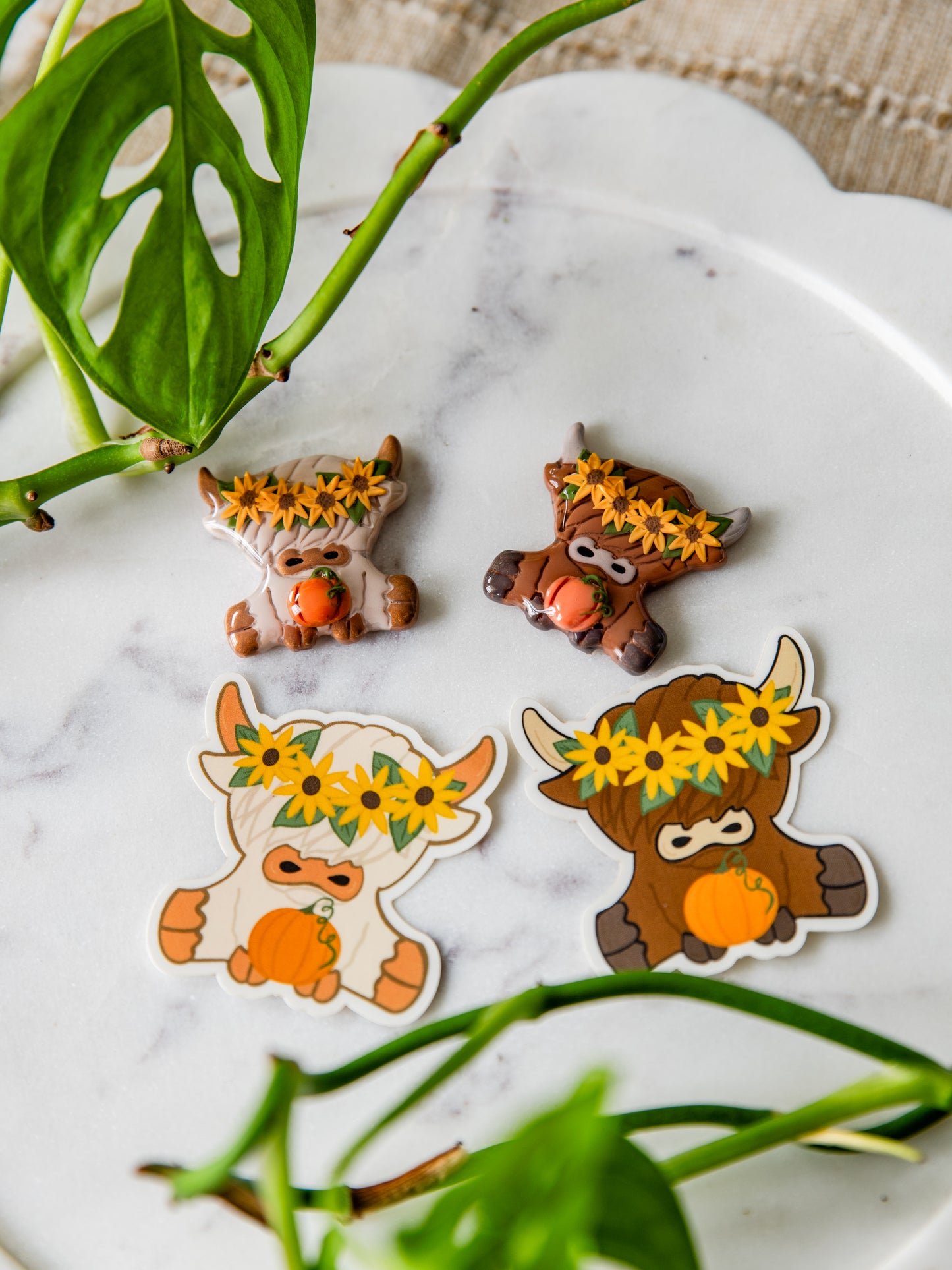 Autumn Cow Sticker