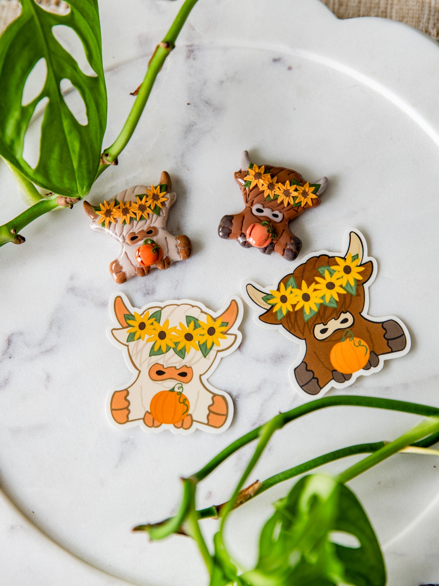 Autumn Cow Sticker