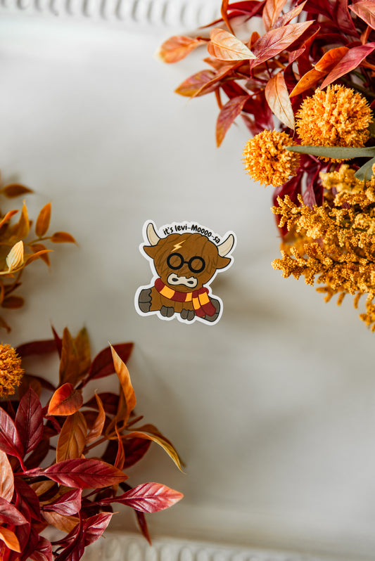 It's Levi-Mooooo-Sa Cow Clear Sticker