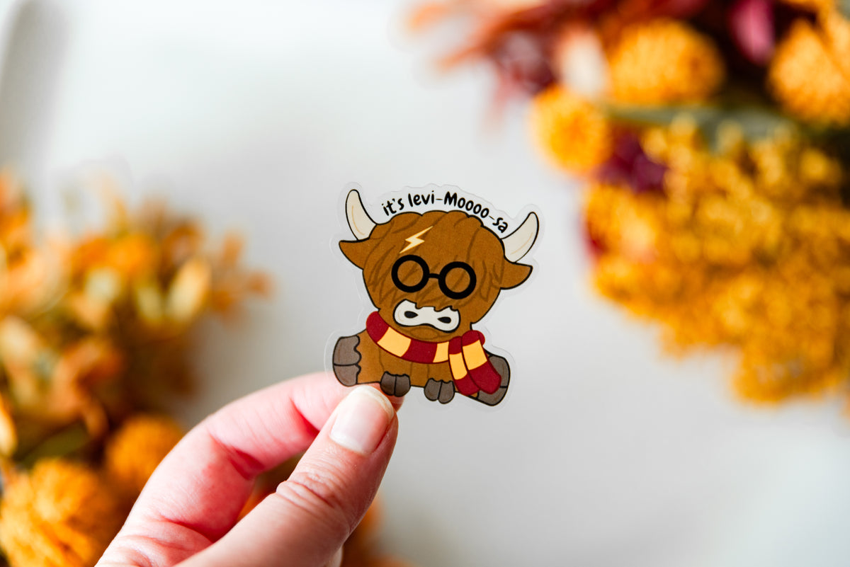 It's Levi-Mooooo-Sa Cow Clear Sticker