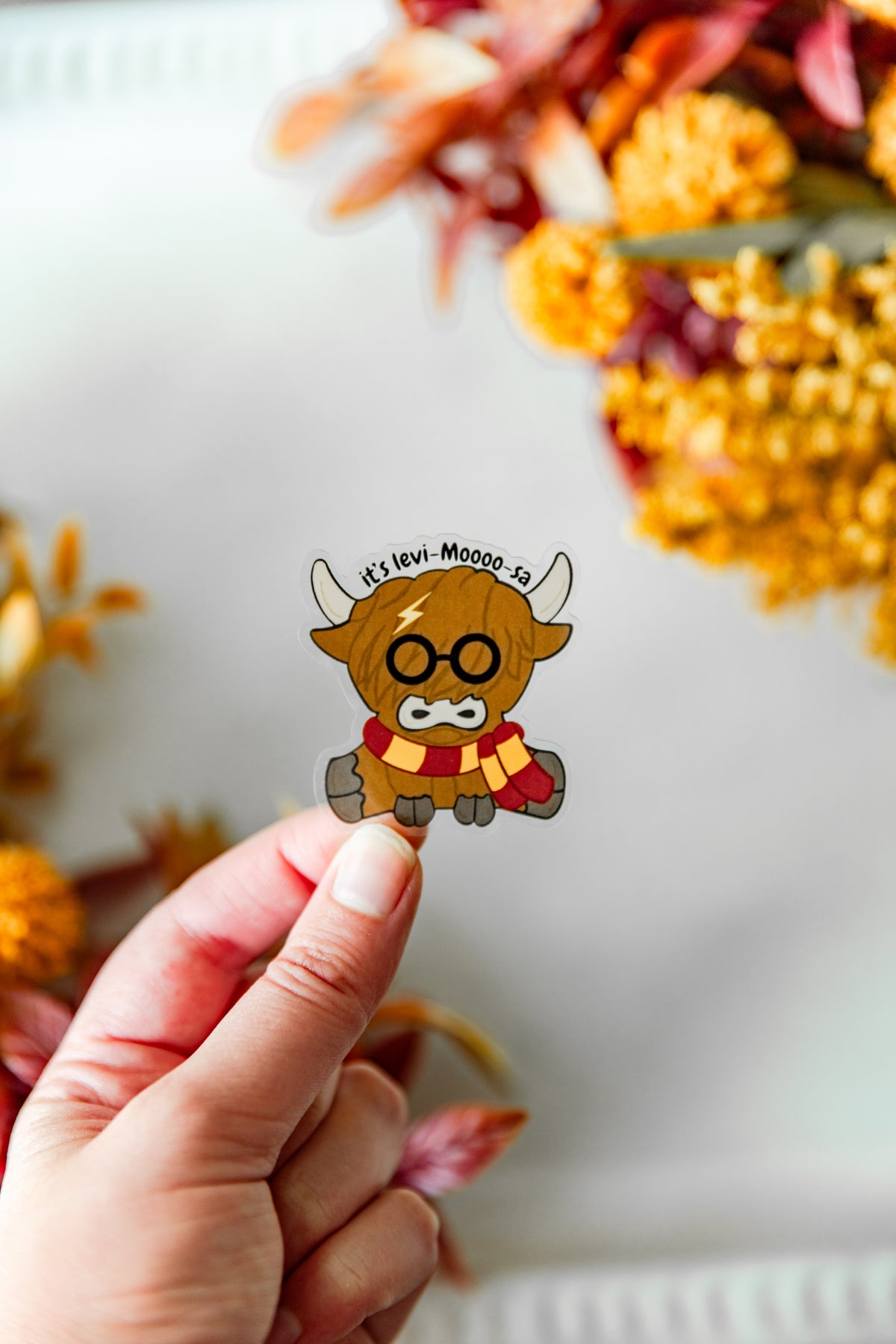 It's Levi-Mooooo-Sa Cow Clear Sticker