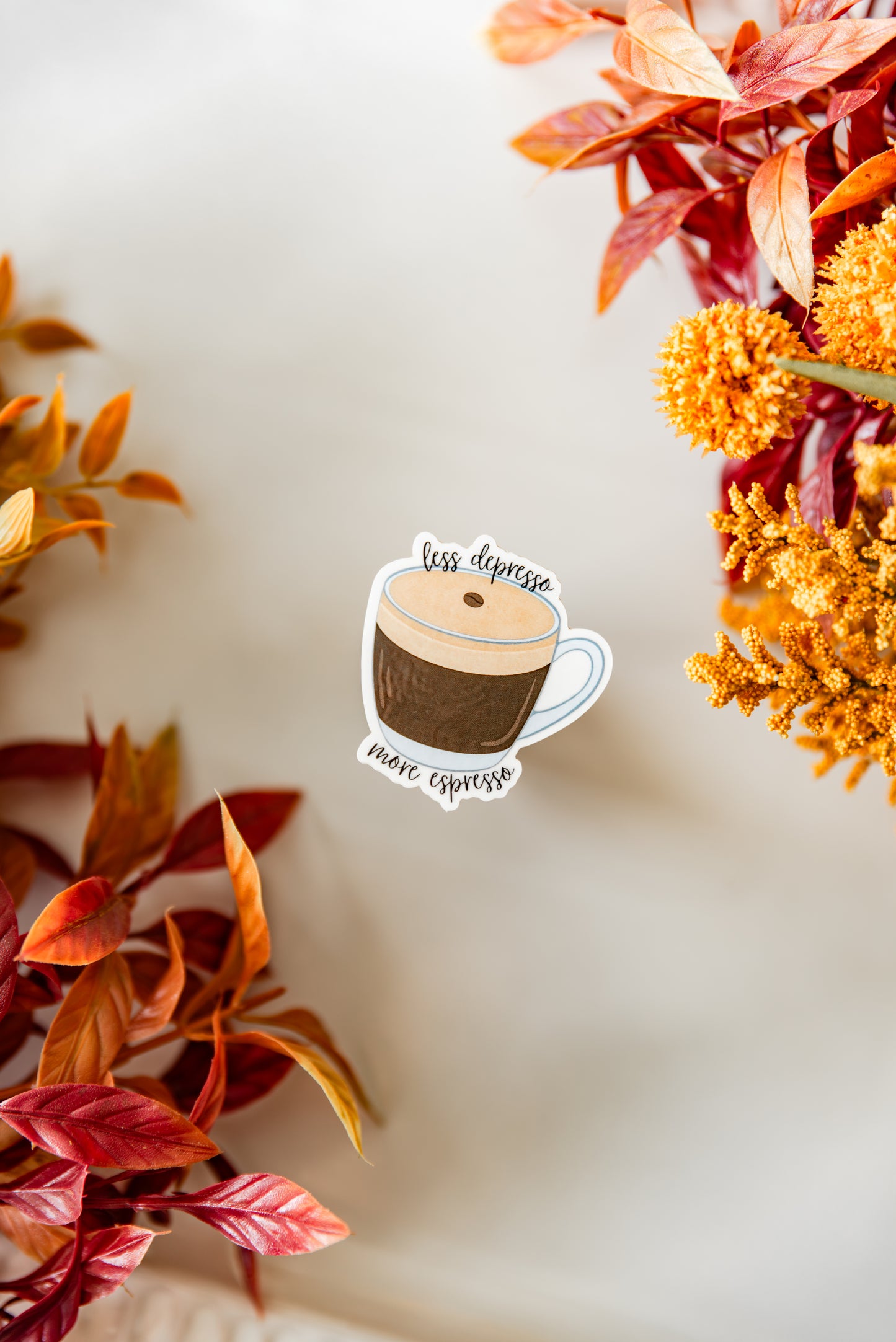 Less Depresso More Espresso Clear Sticker
