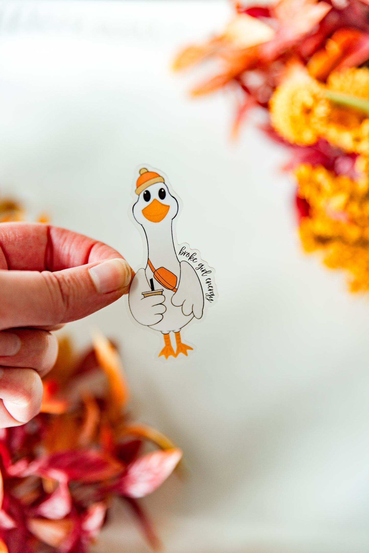 Broke Girl Energy Goose Clear Sticker