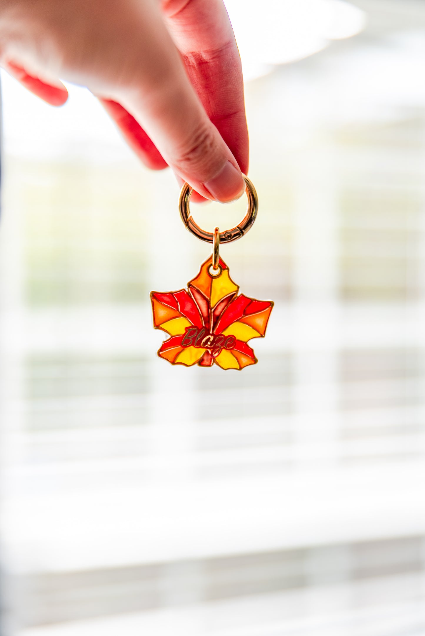 Sunlit Stained Glass Leaf